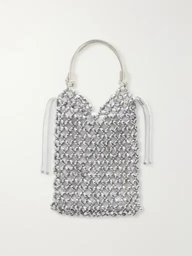 Staud Kelly Leather-trimmed Embellished Satin Shoulder Bag | Thumbnail 4 Staud Kelly Leather-trimmed Embellished Satin Shoulder Bag | Thumbnail 4