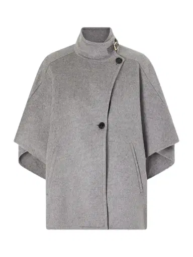 Max Mara Buckled Leather-trimmed Cashmere Cape | Thumbnail 1 Max Mara Buckled Leather-trimmed Cashmere Cape | Thumbnail 1