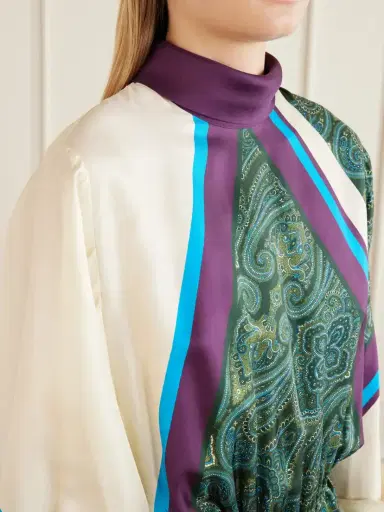 ALÉMAIS Joni Tie-detailed Printed Silk-twill Midi Dress | Thumbnail 4 ALÉMAIS Joni Tie-detailed Printed Silk-twill Midi Dress | Thumbnail 4