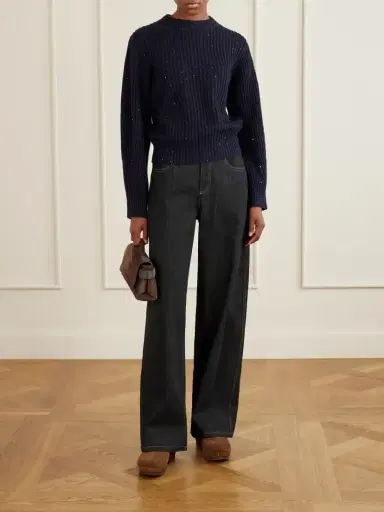 Brunello Cucinelli Bead-embellished Shearling-trimmed Suede Clogs | Thumbnail 4 Brunello Cucinelli Bead-embellished Shearling-trimmed Suede Clogs | Thumbnail 4