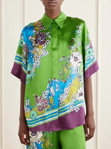 ALÉMAIS Nanci Printed Silk-satin Shirt | Thumbnail 3 ALÉMAIS Nanci Printed Silk-satin Shirt | Thumbnail 3