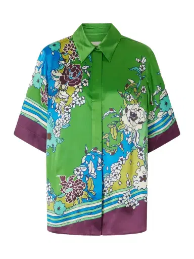 ALÉMAIS Nanci Printed Silk-satin Shirt | Thumbnail 1 ALÉMAIS Nanci Printed Silk-satin Shirt | Thumbnail 1