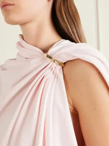 Sportmax Lacuna Embellished Draped Jersey Blouse | Thumbnail 4 Sportmax Lacuna Embellished Draped Jersey Blouse | Thumbnail 4
