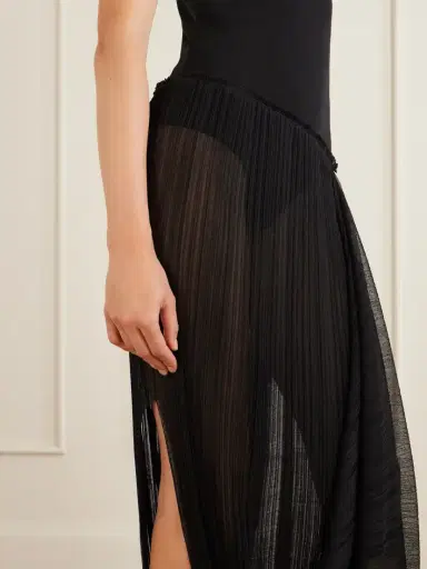 Balmain Draped Mesh-jersey Midi Dress | Thumbnail 5 Balmain Draped Mesh-jersey Midi Dress | Thumbnail 5