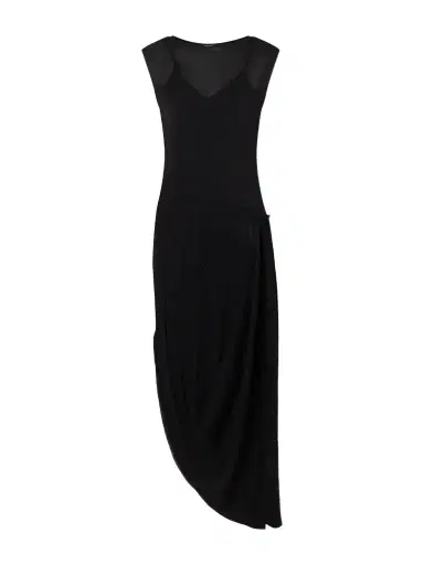 Balmain Draped Mesh-jersey Midi Dress | Thumbnail 1 Balmain Draped Mesh-jersey Midi Dress | Thumbnail 1