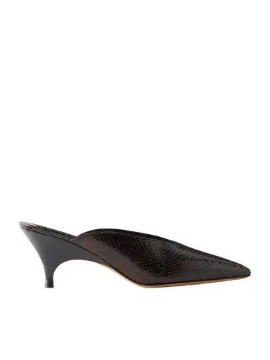 Le Monde Béryl Petra 70 Snake-effect Leather Mules | Thumbnail 1 Le Monde Béryl Petra 70 Snake-effect Leather Mules | Thumbnail 1