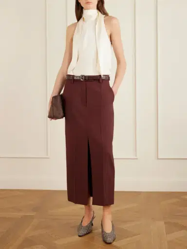 Brunello Cucinelli Wool Midi Skirt | Thumbnail 2 Brunello Cucinelli Wool Midi Skirt | Thumbnail 2