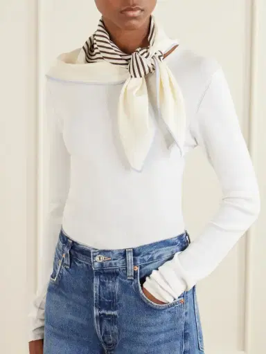 TOTEME Monogram Silk Scarf | Thumbnail 3 TOTEME Monogram Silk Scarf | Thumbnail 3
