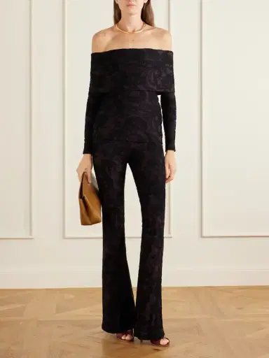 Etro Paisley-jacquard Chenille-trimmed Jersey Flared Pants | Thumbnail 2 Etro Paisley-jacquard Chenille-trimmed Jersey Flared Pants | Thumbnail 2