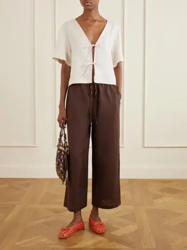 Staud Mateo Linen Mid-rise Wide-leg Pants | Thumbnail 2 Staud Mateo Linen Mid-rise Wide-leg Pants | Thumbnail 2