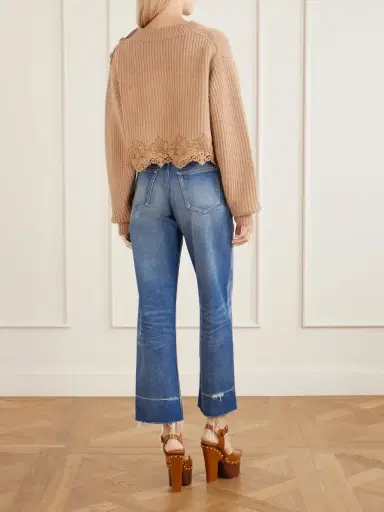Chloé Lace-trimmed Wool And Cashmere-blend Sweater | Thumbnail 4 Chloé Lace-trimmed Wool And Cashmere-blend Sweater | Thumbnail 4