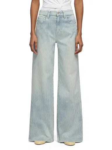 7 For All Mankind Women's Lotta Pinstripe Mid-Rise Wide-Leg Jeans | Thumbnail 3 7 For All Mankind Women's Lotta Pinstripe Mid-Rise Wide-Leg Jeans | Thumbnail 3
