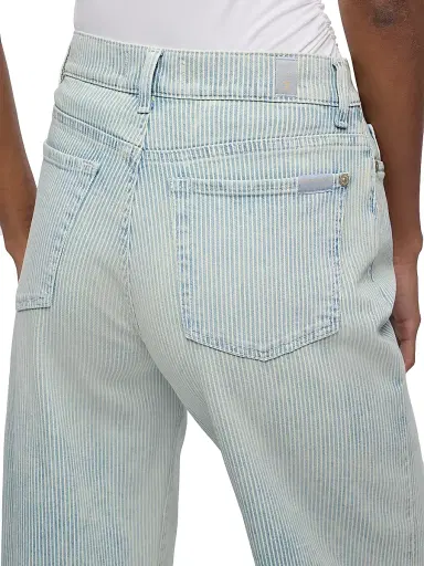 7 For All Mankind Women's Lotta Pinstripe Mid-Rise Wide-Leg Jeans | Thumbnail 6 7 For All Mankind Women's Lotta Pinstripe Mid-Rise Wide-Leg Jeans | Thumbnail 6