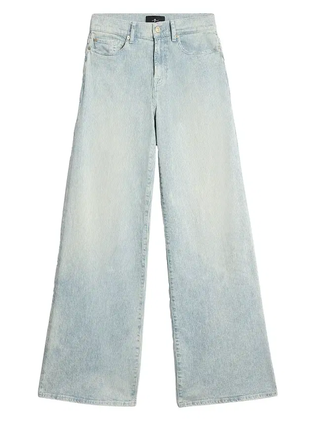 Women's Lotta Pinstripe Mid-Rise Wide-Leg Jeans - Stripes Women's Lotta Pinstripe Mid-Rise Wide-Leg Jeans - Stripes