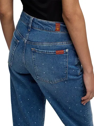 7 For All Mankind Women's Stovepipe Embellished Wide-Leg Jeans - Blue Shine - Size 32 | Thumbnail 6 7 For All Mankind Women's Stovepipe Embellished Wide-Leg Jeans - Blue Shine - Size 32 | Thumbnail 6