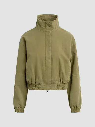 Hudson Jeans Women's Sporty Cotton-Blend Bomber Jacket - Dried Herb | Thumbnail 3 Hudson Jeans Women's Sporty Cotton-Blend Bomber Jacket - Dried Herb | Thumbnail 3