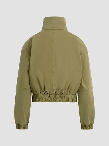 Hudson Jeans Women's Sporty Cotton-Blend Bomber Jacket - Dried Herb | Thumbnail 4 Hudson Jeans Women's Sporty Cotton-Blend Bomber Jacket - Dried Herb | Thumbnail 4