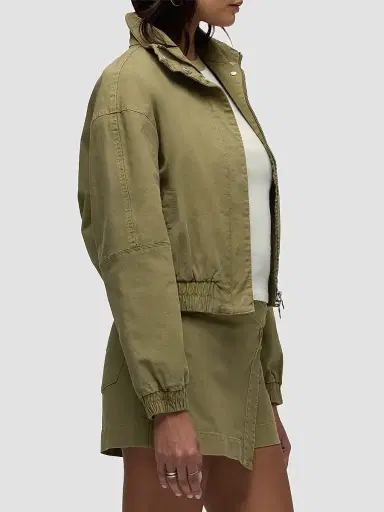 Hudson Jeans Women's Sporty Cotton-Blend Bomber Jacket - Dried Herb | Thumbnail 6 Hudson Jeans Women's Sporty Cotton-Blend Bomber Jacket - Dried Herb | Thumbnail 6