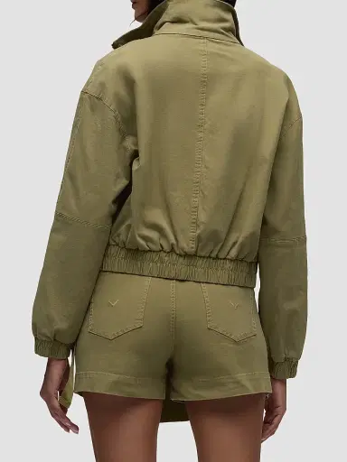 Hudson Jeans Women's Sporty Cotton-Blend Bomber Jacket - Dried Herb | Thumbnail 7 Hudson Jeans Women's Sporty Cotton-Blend Bomber Jacket - Dried Herb | Thumbnail 7
