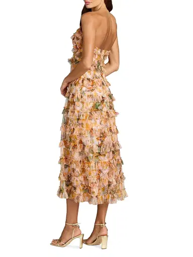 Mac Duggal Women's Ruffled Strapless Maxi Dress - Gold Multi - Size 14 | Thumbnail 2 Mac Duggal Women's Ruffled Strapless Maxi Dress - Gold Multi - Size 14 | Thumbnail 2