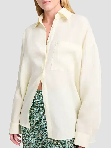 TWP Women's Something Borrowed Linen Button-Front Shirt | Thumbnail 3 TWP Women's Something Borrowed Linen Button-Front Shirt | Thumbnail 3
