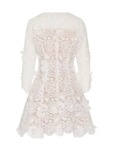 Milly Women's Emmie Lace Minidress - Off White - Size 10 | Thumbnail 2 Milly Women's Emmie Lace Minidress - Off White - Size 10 | Thumbnail 2