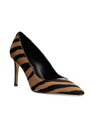 Stuart Weitzman Women's Power 85MM Zebra-Print Calf Hair Pumps - New Camel Shadow | Thumbnail 2 Stuart Weitzman Women's Power 85MM Zebra-Print Calf Hair Pumps - New Camel Shadow | Thumbnail 2