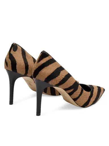 Stuart Weitzman Women's Power 85MM Zebra-Print Calf Hair Pumps - New Camel Shadow | Thumbnail 3 Stuart Weitzman Women's Power 85MM Zebra-Print Calf Hair Pumps - New Camel Shadow | Thumbnail 3