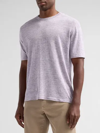 Saks Fifth Avenue Men's Linen Crewneck T-Shirt | Thumbnail 4 Saks Fifth Avenue Men's Linen Crewneck T-Shirt | Thumbnail 4