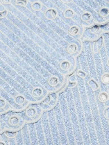 Hemant & Nandita Women's Eyelet Cotton-Blend Top - Stripes | Thumbnail 7 Hemant & Nandita Women's Eyelet Cotton-Blend Top - Stripes | Thumbnail 7