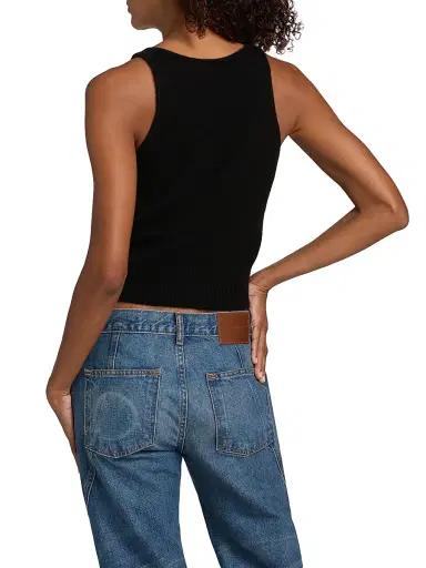Brandon Maxwell Women's The Reese V-Neck Knit Tank - Black - Size Small | Thumbnail 5 Brandon Maxwell Women's The Reese V-Neck Knit Tank - Black - Size Small | Thumbnail 5
