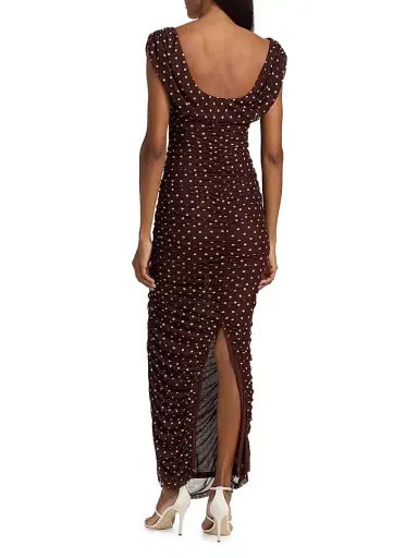 BLACK HALO Women's Evangeline Polka Dot Maxi Dress - Cocoa Dot | Thumbnail 5 BLACK HALO Women's Evangeline Polka Dot Maxi Dress - Cocoa Dot | Thumbnail 5