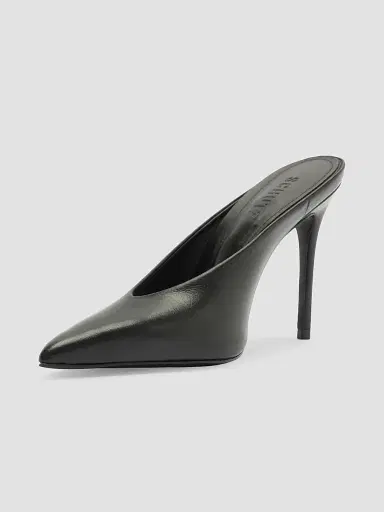 Schutz Women's Loren 100MM Leather Mules - Black | Thumbnail 5 Schutz Women's Loren 100MM Leather Mules - Black | Thumbnail 5
