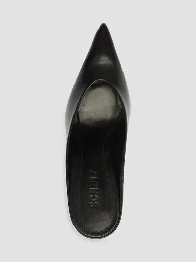 Schutz Women's Loren 100MM Leather Mules - Black | Thumbnail 7 Schutz Women's Loren 100MM Leather Mules - Black | Thumbnail 7