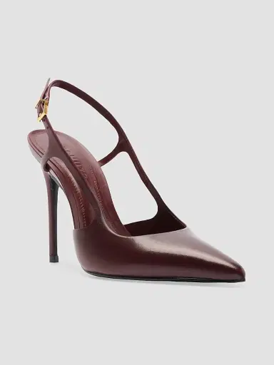 Schutz Women's Boris 110MM Leather Slingback Pumps - Wine Berry - Size 5.5 | Thumbnail 2 Schutz Women's Boris 110MM Leather Slingback Pumps - Wine Berry - Size 5.5 | Thumbnail 2