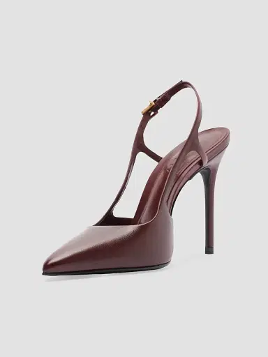 Schutz Women's Boris 110MM Leather Slingback Pumps - Wine Berry - Size 5.5 | Thumbnail 5 Schutz Women's Boris 110MM Leather Slingback Pumps - Wine Berry - Size 5.5 | Thumbnail 5