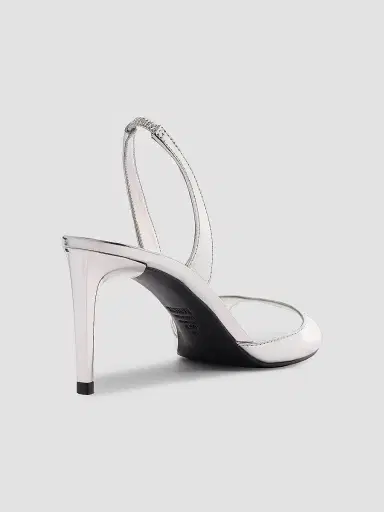 Schutz Women's Scarlett 80MM Leather Slingback Sandals - Silver - Size 9 | Thumbnail 3 Schutz Women's Scarlett 80MM Leather Slingback Sandals - Silver - Size 9 | Thumbnail 3