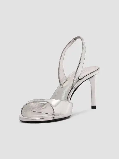 Schutz Women's Scarlett 80MM Leather Slingback Sandals - Silver - Size 9 | Thumbnail 5 Schutz Women's Scarlett 80MM Leather Slingback Sandals - Silver - Size 9 | Thumbnail 5