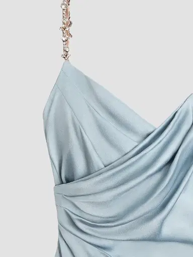 Valentino Garavani Women's Long Dress in Embroidered Cady Satin - Azure Silver - Size 2 | Thumbnail 7 Valentino Garavani Women's Long Dress in Embroidered Cady Satin - Azure Silver - Size 2 | Thumbnail 7