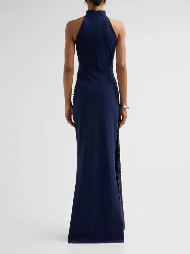 Chiara Boni La Petite Robe Women's Virgo Sequined High Neck Gown | Thumbnail 3 Chiara Boni La Petite Robe Women's Virgo Sequined High Neck Gown | Thumbnail 3