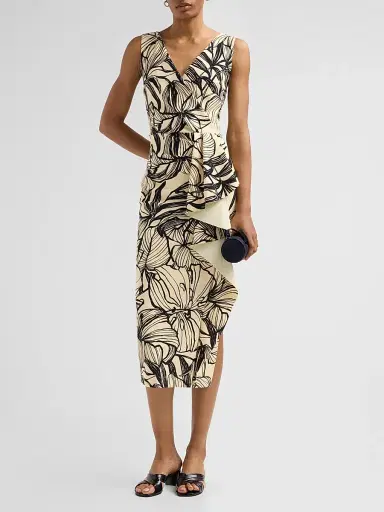 Chiara Boni La Petite Robe Women's Sayon Ruffled Floral Midi Dress - Anne | Thumbnail 2 Chiara Boni La Petite Robe Women's Sayon Ruffled Floral Midi Dress - Anne | Thumbnail 2