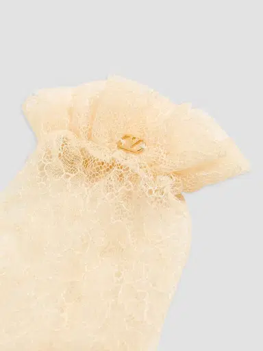 Valentino Garavani Women's VLogo Signature Lace Gloves - Butter Gold - Size 6 | Thumbnail 3 Valentino Garavani Women's VLogo Signature Lace Gloves - Butter Gold - Size 6 | Thumbnail 3