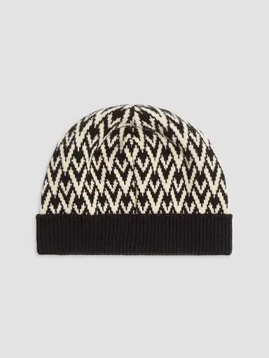 Valentino Garavani Men's Toute La V Signature Knitted Wool Beanie | Thumbnail 3 Valentino Garavani Men's Toute La V Signature Knitted Wool Beanie | Thumbnail 3