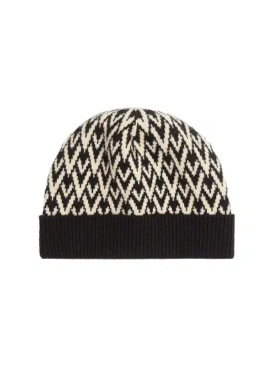 Valentino Garavani Men's Toute La V Signature Knitted Wool Beanie | Thumbnail 1 Valentino Garavani Men's Toute La V Signature Knitted Wool Beanie | Thumbnail 1