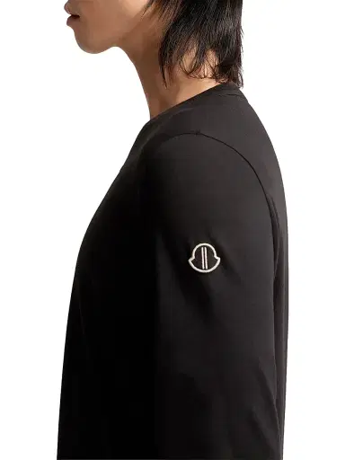 Moncler Women's + Rick Owens Girder Crew Neck T-Shirt in Cotton - Black - Size Medium | Thumbnail 4 Moncler Women's + Rick Owens Girder Crew Neck T-Shirt in Cotton - Black - Size Medium | Thumbnail 4