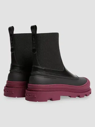 Moncler Women's Vera Edge Ankle Boots in Leather - Burgundy Black - Size 10 | Thumbnail 3 Moncler Women's Vera Edge Ankle Boots in Leather - Burgundy Black - Size 10 | Thumbnail 3