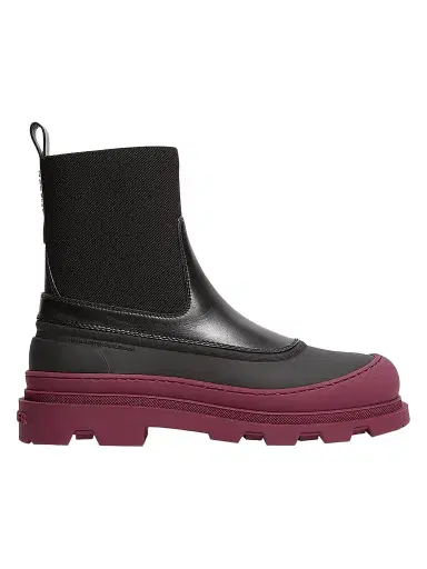 Moncler Women's Vera Edge Ankle Boots in Leather - Burgundy Black - Size 10 | Thumbnail 1 Moncler Women's Vera Edge Ankle Boots in Leather - Burgundy Black - Size 10 | Thumbnail 1