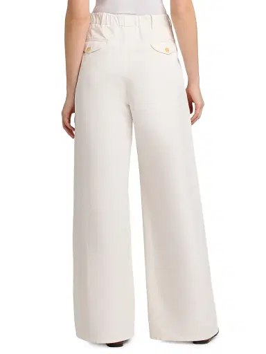 Jil Sander Women's Cotton Crease-Front Wide-Leg Trousers - Optic White - Size 10 | Thumbnail 5 Jil Sander Women's Cotton Crease-Front Wide-Leg Trousers - Optic White - Size 10 | Thumbnail 5