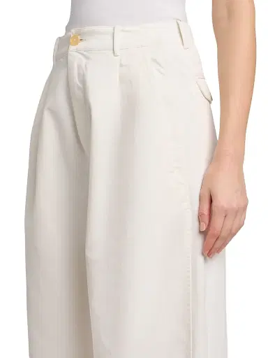 Jil Sander Women's Cotton Crease-Front Wide-Leg Trousers - Optic White - Size 10 | Thumbnail 6 Jil Sander Women's Cotton Crease-Front Wide-Leg Trousers - Optic White - Size 10 | Thumbnail 6