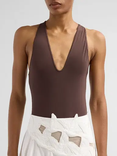 Zimmermann Women's Luna Plunge Bodysuit | Thumbnail 5 Zimmermann Women's Luna Plunge Bodysuit | Thumbnail 5